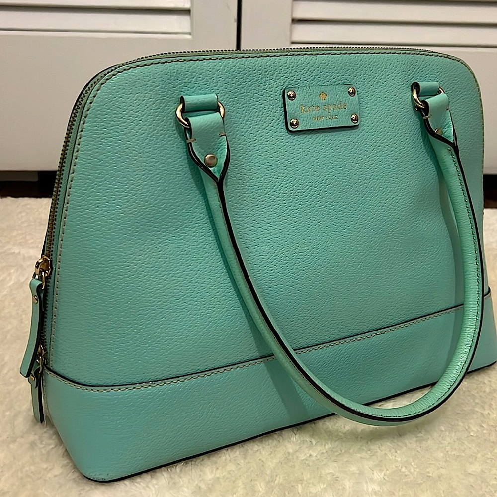 Kate Spade Leather Light Blue Handbag Large